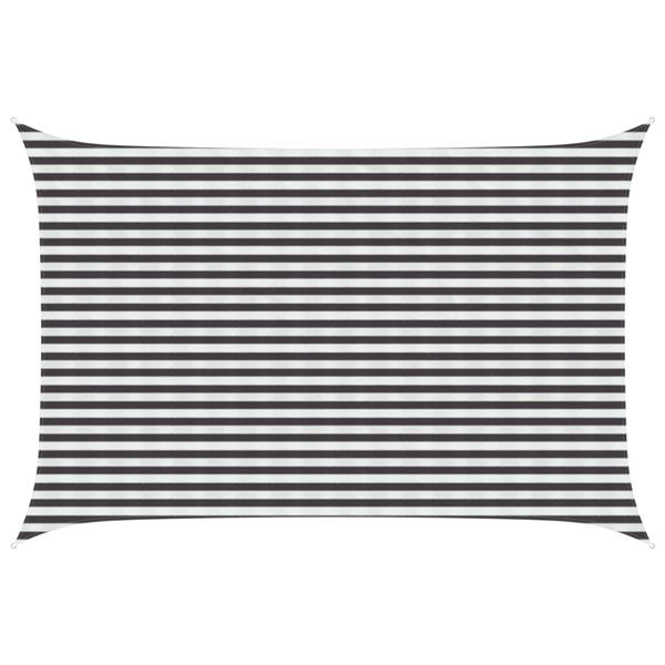 Grote foto vidaxl zonneschaduwzeil antraciet en wit 3 x 4 5 m hdpe tuin en terras overige tuin en terras