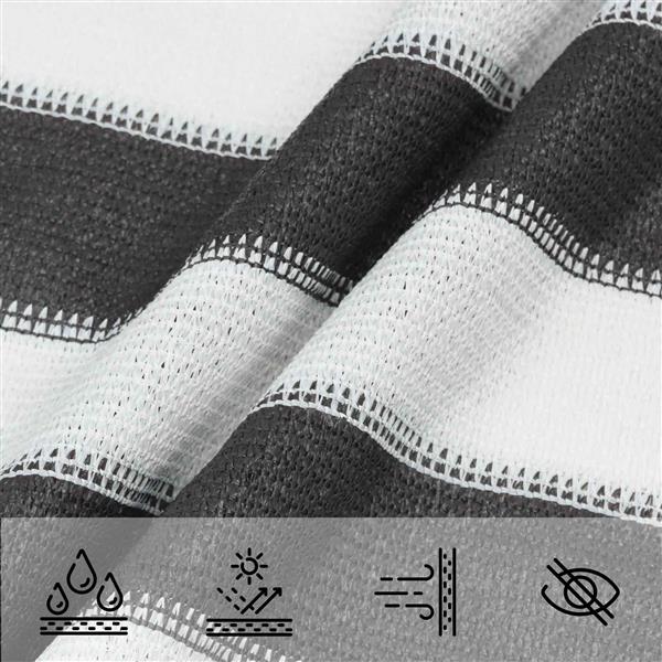 Grote foto vidaxl zonneschaduwzeil antraciet en wit 2 5 x 5 m hdpe tuin en terras overige tuin en terras