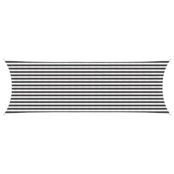 Grote foto vidaxl zonneschaduwzeil antraciet en wit 2 x 6 m hdpe tuin en terras overige tuin en terras
