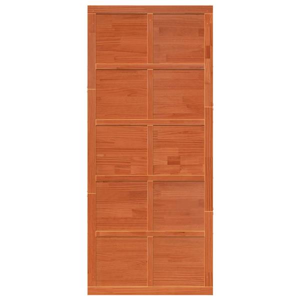 Grote foto vidaxl schuifdeur wasbruin 90 x 2 5 x 208 cm massief grenenhout doe het zelf en verbouw deuren en horren