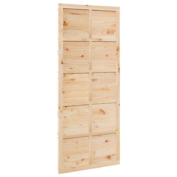 Grote foto vidaxl schuifdeur naturel 90 x 2 5 x 208 cm massief grenenhout doe het zelf en verbouw deuren en horren