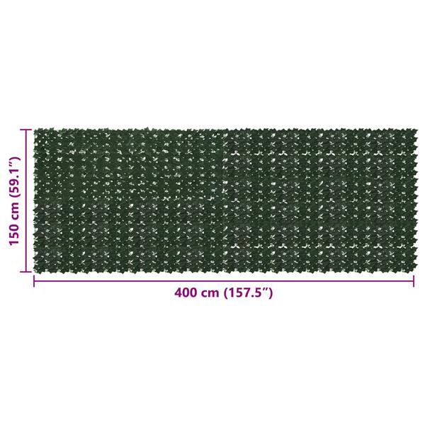 Grote foto vidaxl balkonscherm met bladeren donkergroen 400 x 150 cm tuin en terras overige tuin en terras