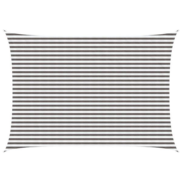 Grote foto vidaxl zonneschaduwzeil lichtgrijs en wit. 3 5 x 4 5 m hdpe tuin en terras overige tuin en terras