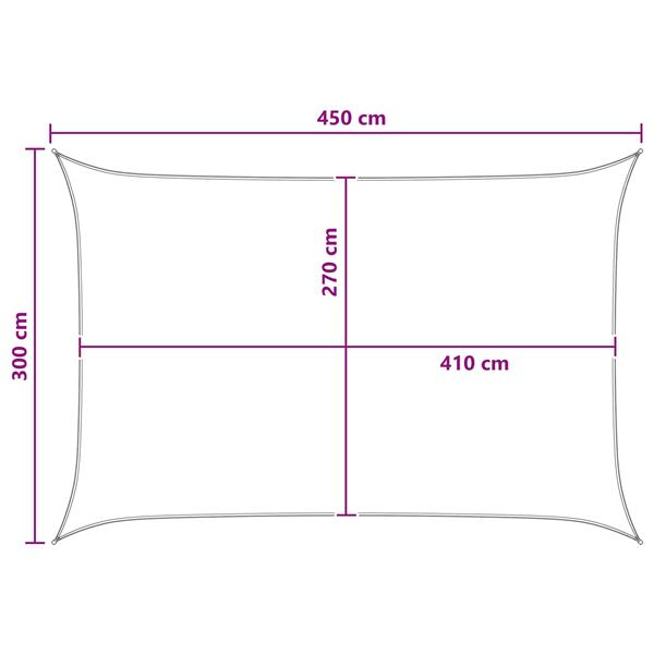 Grote foto vidaxl zonneschaduwzeil lichtgrijs en wit. 3 x 4 5 m hdpe tuin en terras overige tuin en terras