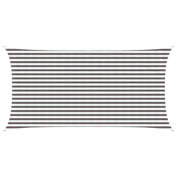 Grote foto vidaxl zonneschaduwzeil lichtgrijs en wit. 2 5 x 4 5 m hdpe tuin en terras overige tuin en terras
