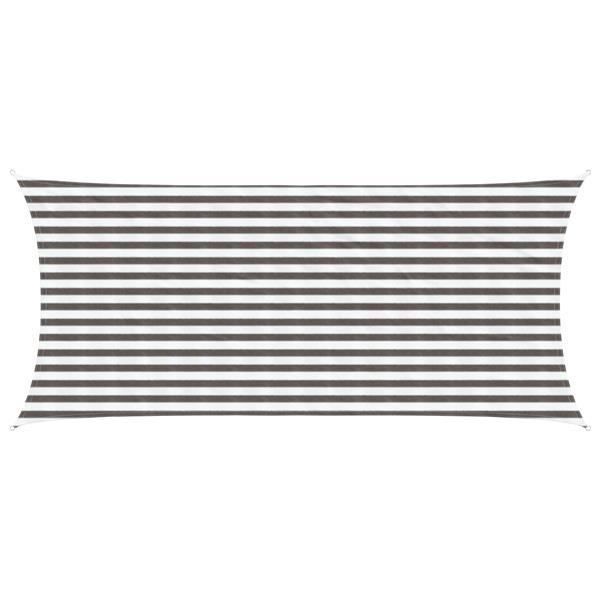 Grote foto vidaxl zonneschaduwzeil lichtgrijs en wit. 2 x 5 m hdpe tuin en terras overige tuin en terras