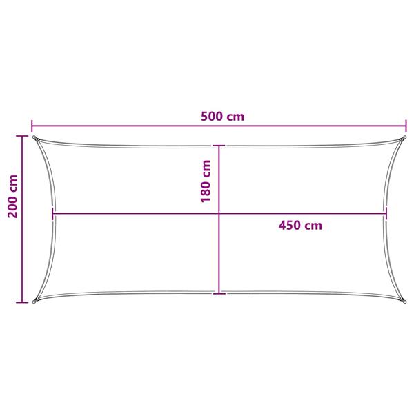 Grote foto vidaxl zonneschaduwzeil lichtgrijs en wit. 2 x 5 m hdpe tuin en terras overige tuin en terras