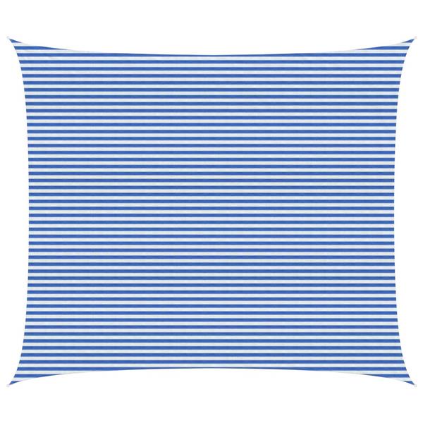 Grote foto vidaxl zonneschaduwzeil blauw en wit 6 x 8 m hdpe tuin en terras overige tuin en terras