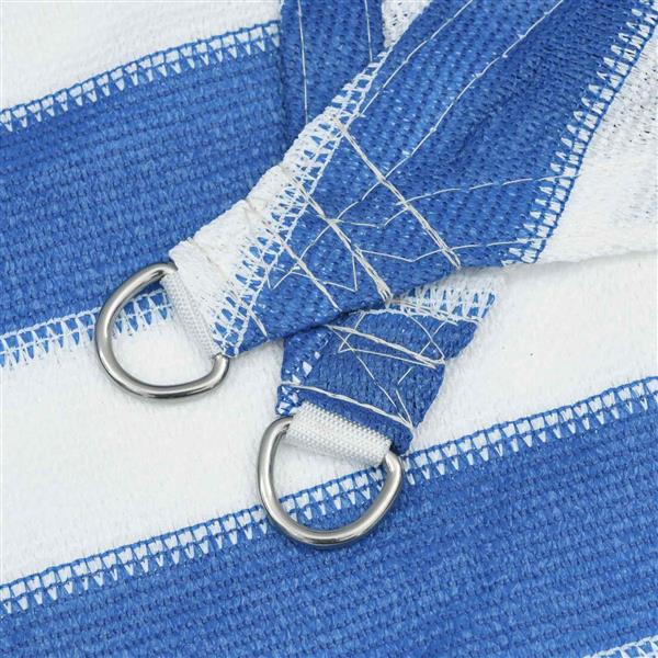 Grote foto vidaxl zonneschaduwzeil blauw en wit 6 x 6 m hdpe tuin en terras overige tuin en terras