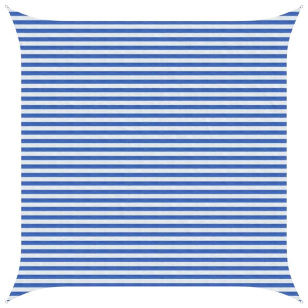 Grote foto vidaxl zonneschaduwzeil blauw en wit 4 x 4 m hdpe tuin en terras overige tuin en terras