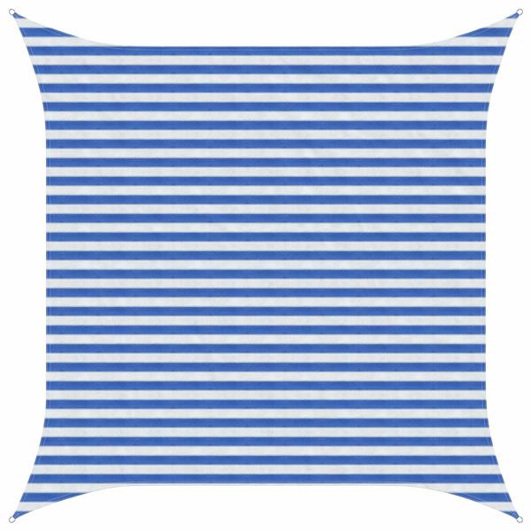 Grote foto vidaxl zonneschaduwzeil blauw en wit 3 x 3 m hdpe tuin en terras overige tuin en terras