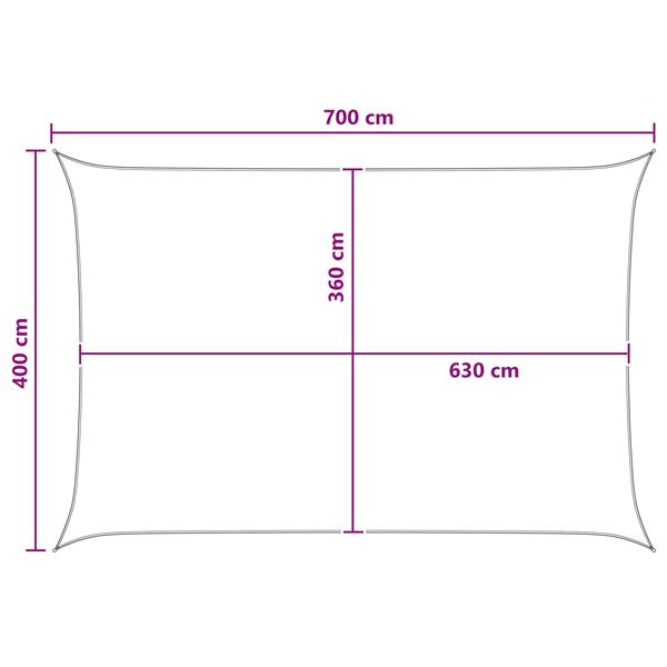 Grote foto vidaxl zonneschaduwzeil geel en wit 4 x 7 m hdpe tuin en terras overige tuin en terras