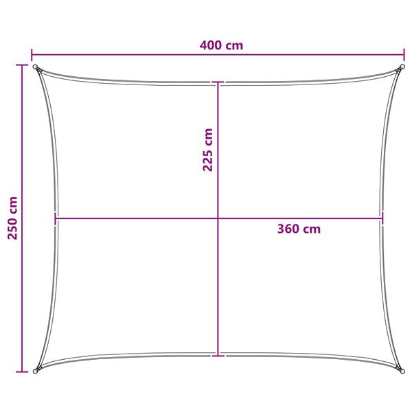 Grote foto vidaxl zonneschaduwzeil geel en wit 2 5 x 4 m hdpe tuin en terras overige tuin en terras