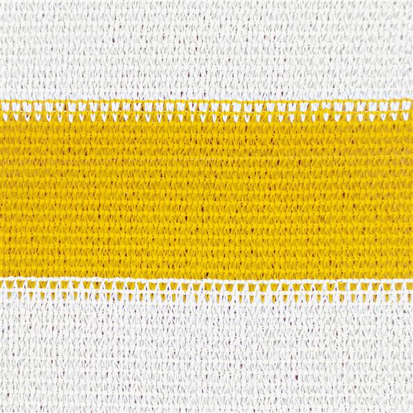 Grote foto vidaxl zonneschaduwzeil geel en wit 2 x 5 m hdpe tuin en terras overige tuin en terras