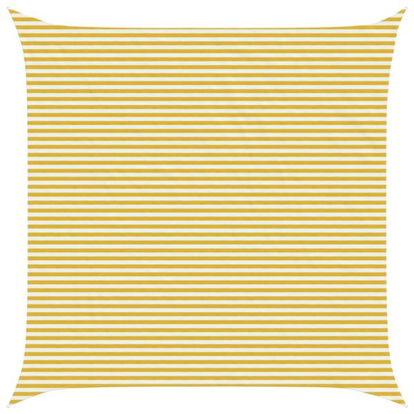 Grote foto vidaxl zonneschaduwzeil geel en wit 6 x 6 m hdpe tuin en terras overige tuin en terras