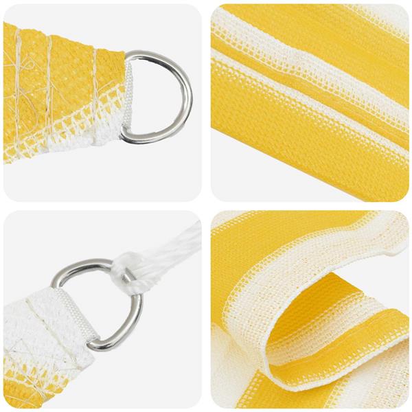 Grote foto vidaxl zonneschaduwzeil geel en wit 2 x 2 m hdpe tuin en terras overige tuin en terras