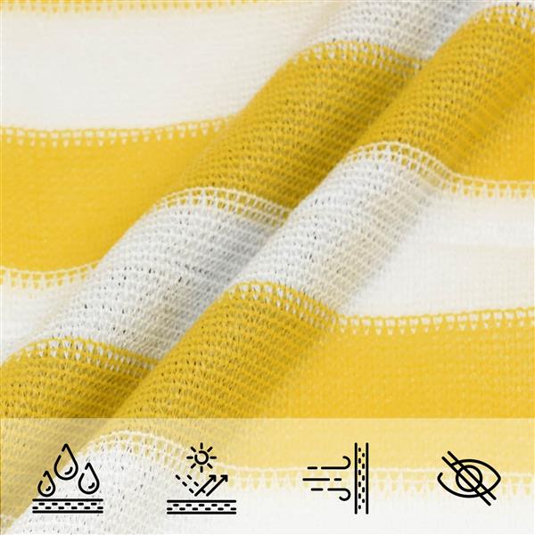 Grote foto vidaxl zonneschaduwzeil geel en wit 2 x 2 m hdpe tuin en terras overige tuin en terras