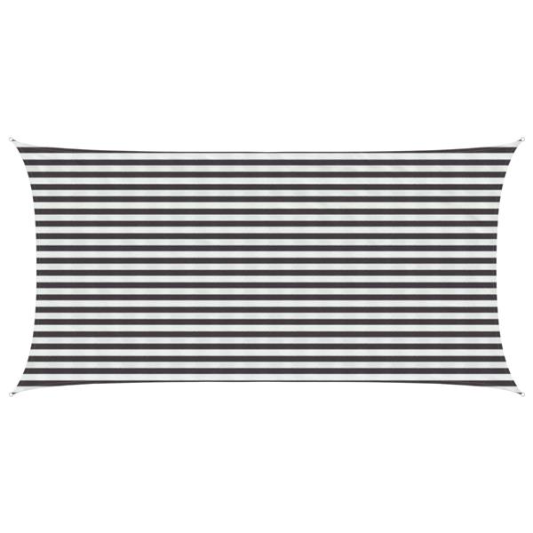 Grote foto vidaxl zonneschaduwzeil antraciet en wit 2 5 x 6 m hdpe tuin en terras overige tuin en terras