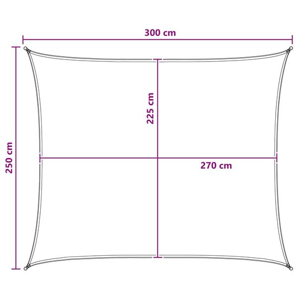 Grote foto vidaxl zonneschaduwzeil antraciet en wit 2 5 x 3 m hdpe tuin en terras overige tuin en terras