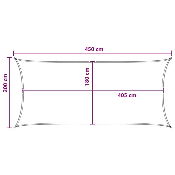 Grote foto vidaxl zonneschaduwzeil antraciet en wit 2 x 4 5 m hdpe tuin en terras overige tuin en terras