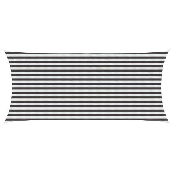 Grote foto vidaxl zonneschaduwzeil antraciet en wit 2 x 4 m hdpe tuin en terras overige tuin en terras