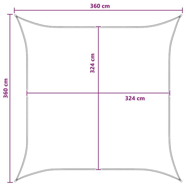Grote foto vidaxl zonneschaduwzeil antraciet en wit 3 6 x 3 6 m hdpe tuin en terras overige tuin en terras