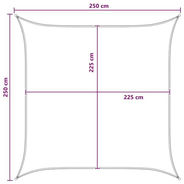 Grote foto vidaxl zonneschaduwzeil antraciet en wit 2 5 x 2 5 m hdpe tuin en terras overige tuin en terras