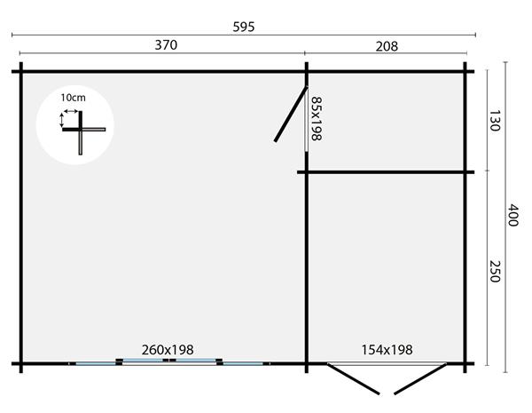 Grote foto blokhut tuinhuis meg 44 mm onbehandeld tuin en terras tuinhuisjes en blokhutten