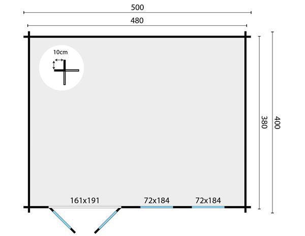 Grote foto blokhut tuinhuis annabel 40 mm vuren. tuin en terras tuinhuisjes en blokhutten