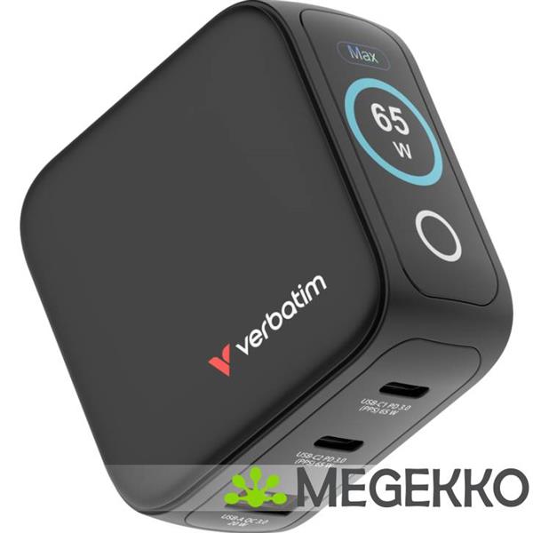 Grote foto verbatim mini gan charger 65w with display computers en software overige