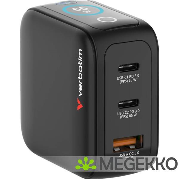 Grote foto verbatim mini gan charger 65w with display computers en software overige