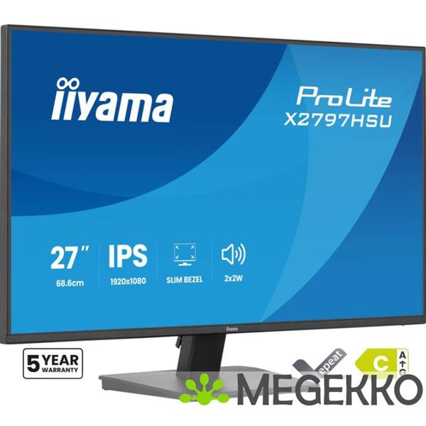 Grote foto iiyama prolite x2797hsu b1 27 full hd ips monitor computers en software overige computers en software