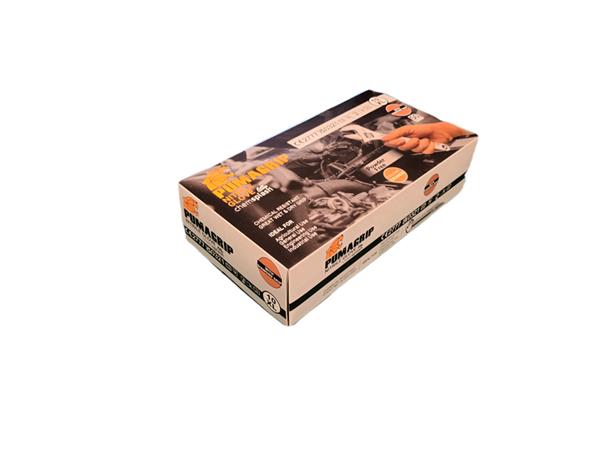 Grote foto chemsplash pumagrip 4070 oranje ongepoederde disposable nitrile handschoenen met nopjes voor extra g doe het zelf en verbouw materialen en producten