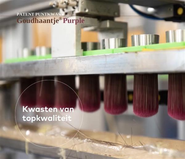 Grote foto goudhaantje purple synthetische patentpuntkwast met inox bus purple type 286 voor watergedragen verf doe het zelf en verbouw materialen en producten