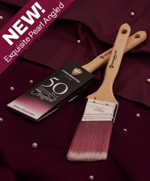 Grote foto staalmeester exquisite pearl angled purdy platte besnijkwast voor besnijden van muurverf rabatwerk doe het zelf en verbouw materialen en producten