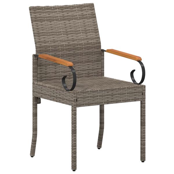Grote foto vidaxl tuinstoelen 2 pcs grijs en marineblauw poly rattan en acacia tuin en terras tuinmeubelen