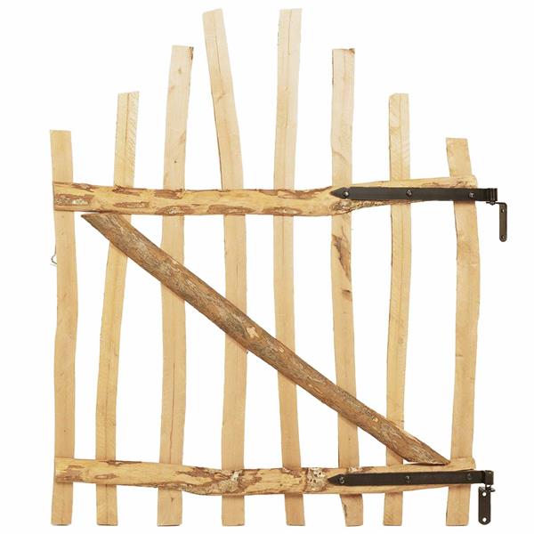 Grote foto vidaxl gebogen hekdeur 100 x 120 cm ge mpregneerd hazelhout naturel tuin en terras hekken en schuttingen