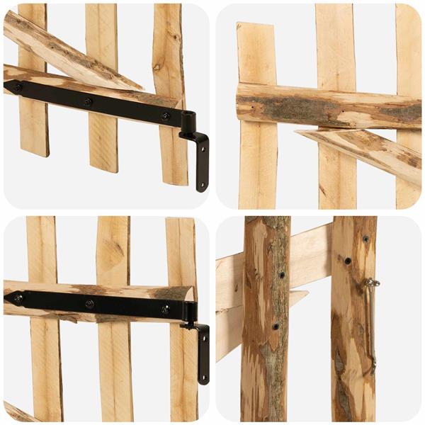 Grote foto vidaxl gebogen hekdeur 100 x 120 cm ge mpregneerd hazelhout naturel tuin en terras hekken en schuttingen