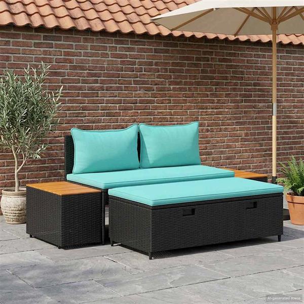 Grote foto vidaxl buiten bankenset 4 aantal zitplaatsen 4 pcs 55 x 30 x 39 cm tuin en terras tuinmeubelen