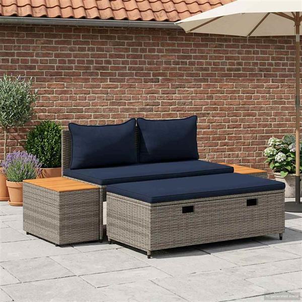 Grote foto vidaxl buiten bankenset 4 aantal zitplaatsen 4 pcs 55 x 30 x 39 cm tuin en terras tuinmeubelen