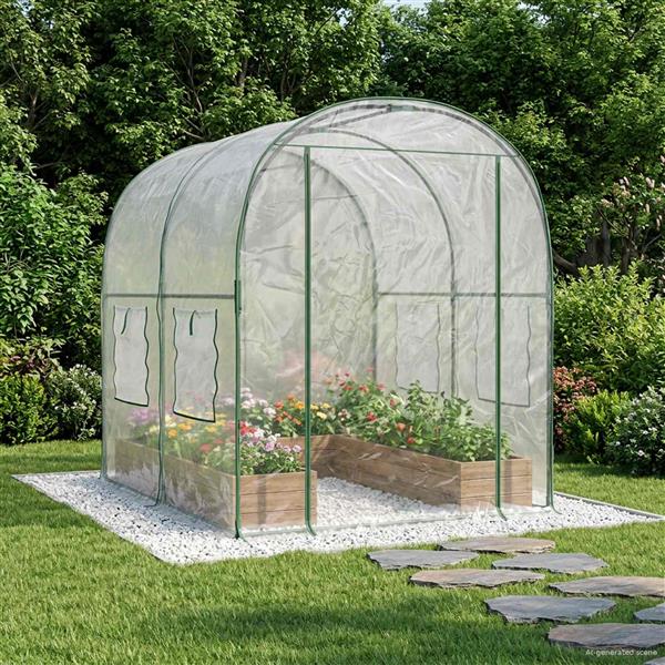 Grote foto vidaxl kweekhuis met frame 160 x 200 x 192 5 cm pvc doorzichtig tuin en terras overige tuin en terras