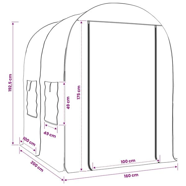 Grote foto vidaxl kweekhuis met frame 160 x 200 x 192 5 cm pvc doorzichtig tuin en terras overige tuin en terras