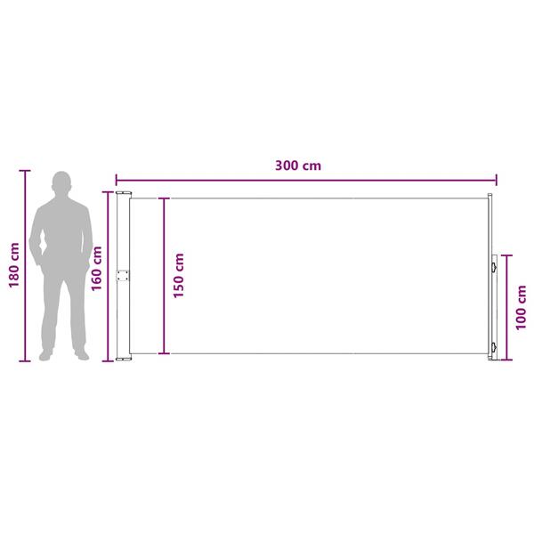 Grote foto vidaxl uittrekbaar zijscherm polyester rechthoekig tuin en terras overige tuin en terras