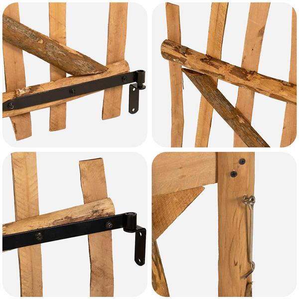 Grote foto vidaxl gebogen hekdeur 100 x 90 cm ge mpregneerd hazelhout bruin tuin en terras hekken en schuttingen