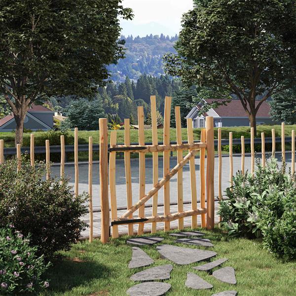 Grote foto vidaxl gebogen hekdeur 100 x 120 cm ge mpregneerd hazelhout naturel tuin en terras hekken en schuttingen