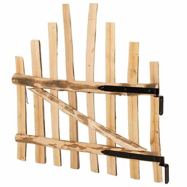 Grote foto vidaxl gebogen hekdeur 100 x 90 cm ge mpregneerd hazelhout naturel tuin en terras hekken en schuttingen