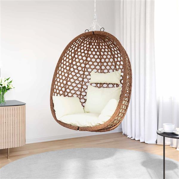 Grote foto vidaxl hangende eierstoel zonder standaard poly rattan tuin en terras tuinmeubelen