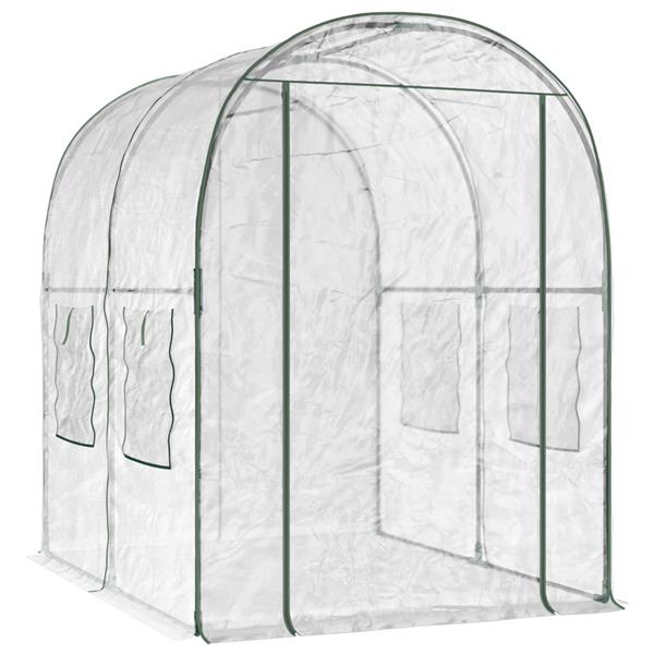 Grote foto vidaxl kweekhuis met frame 160 x 200 x 192 5 cm pvc doorzichtig tuin en terras overige tuin en terras
