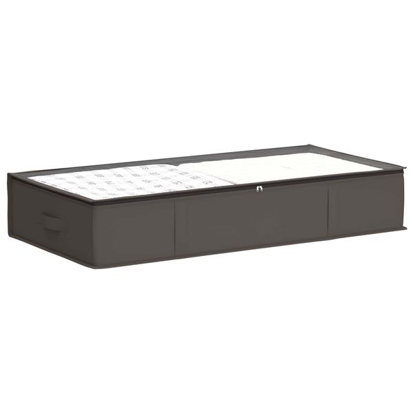 Grote foto vidaxl opbergdoos met transparant bovenraam 2 pcs grijs nonwoven stof doe het zelf en verbouw materialen en producten