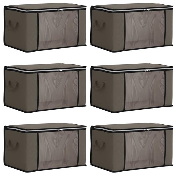 Grote foto vidaxl opbergdoos met transparante zijraam 6 pcs grijs 60 x 43 x 35 cm doe het zelf en verbouw materialen en producten